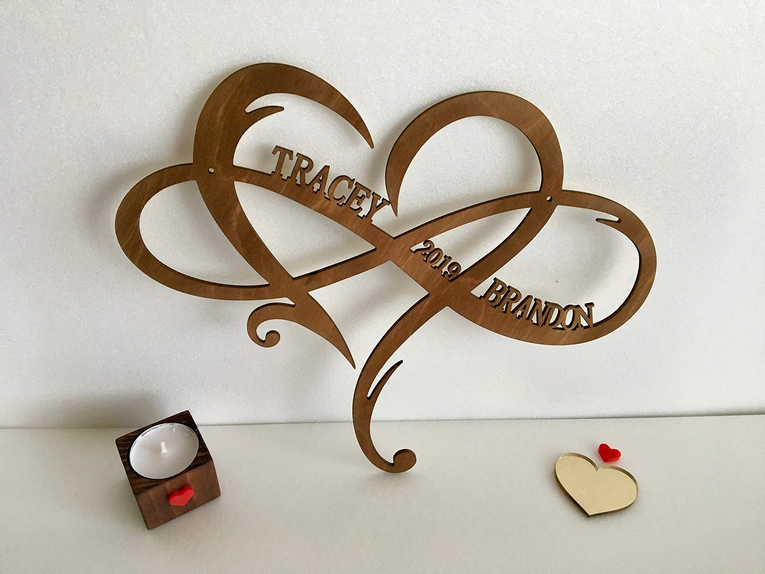 FranJohnsonHouse infinity heart wedding sign light wood 9x8 wood
