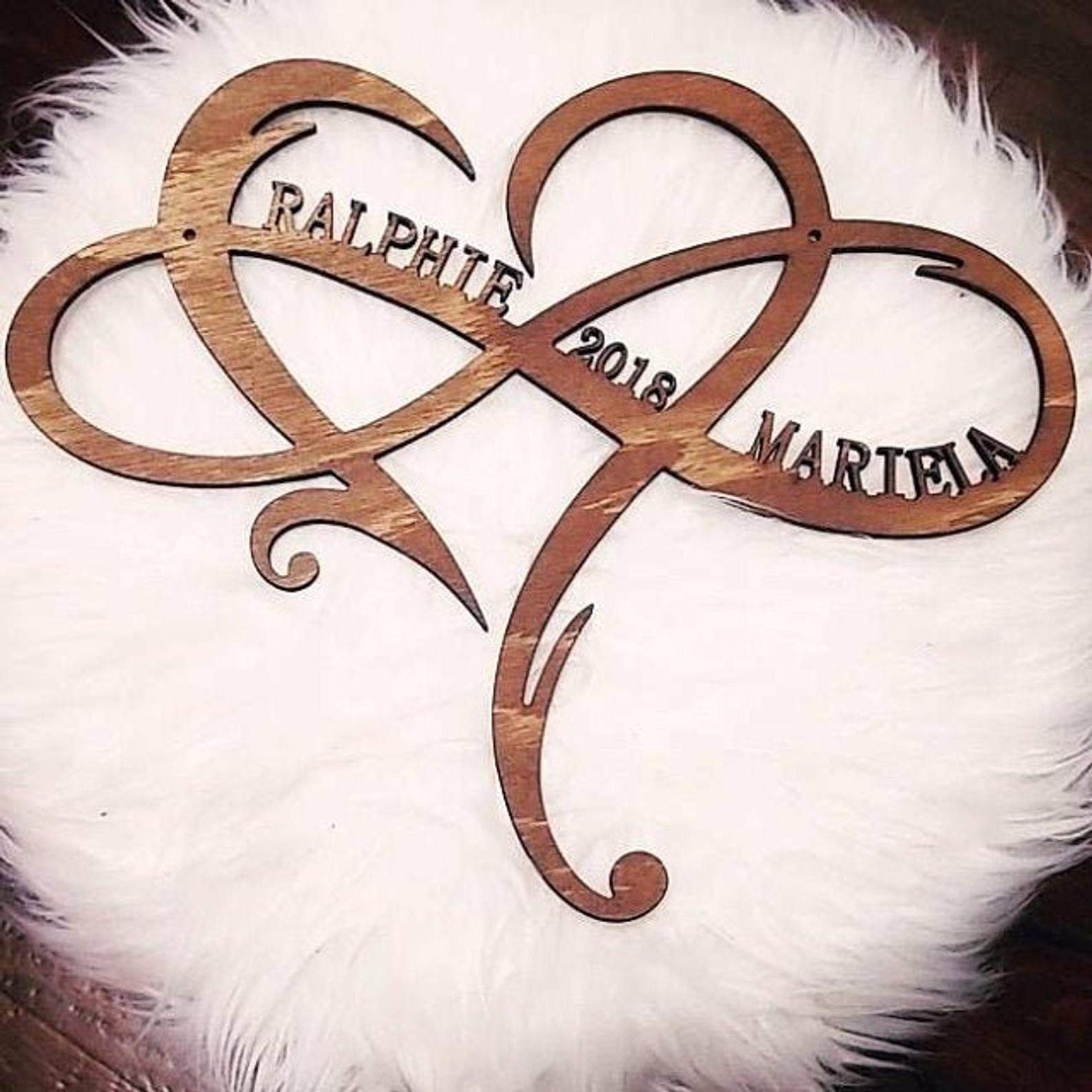 FranJohnsonHouse infinity heart wedding sign MDF 9x8 wood