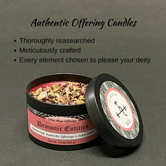 Handmade Lilith offering candle with symbolic adornments