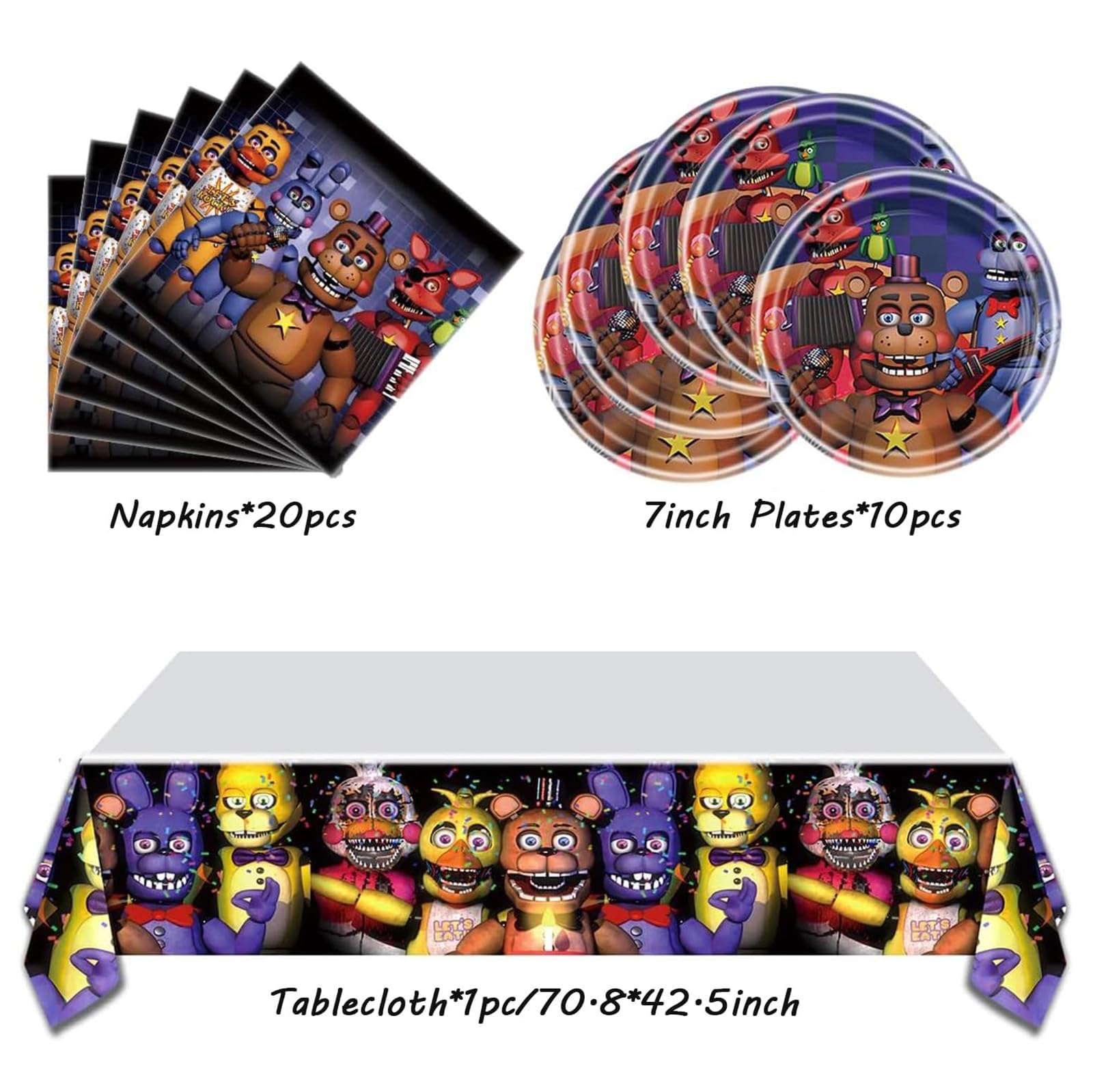 Freddy's tablecloth in 32 piece set