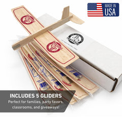 five-pack balsa wood airplanes ready for gifting