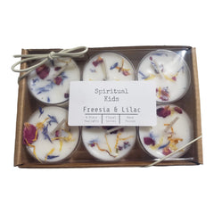 Floral Tealights with Dried Flowers All Natural Soy Wax