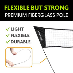 Carrying bag and ground pegs included with net