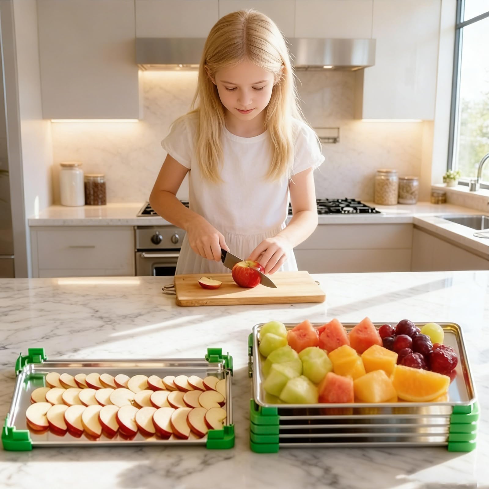 Dishwasher-safe tray stackers for Harvest Right trays
