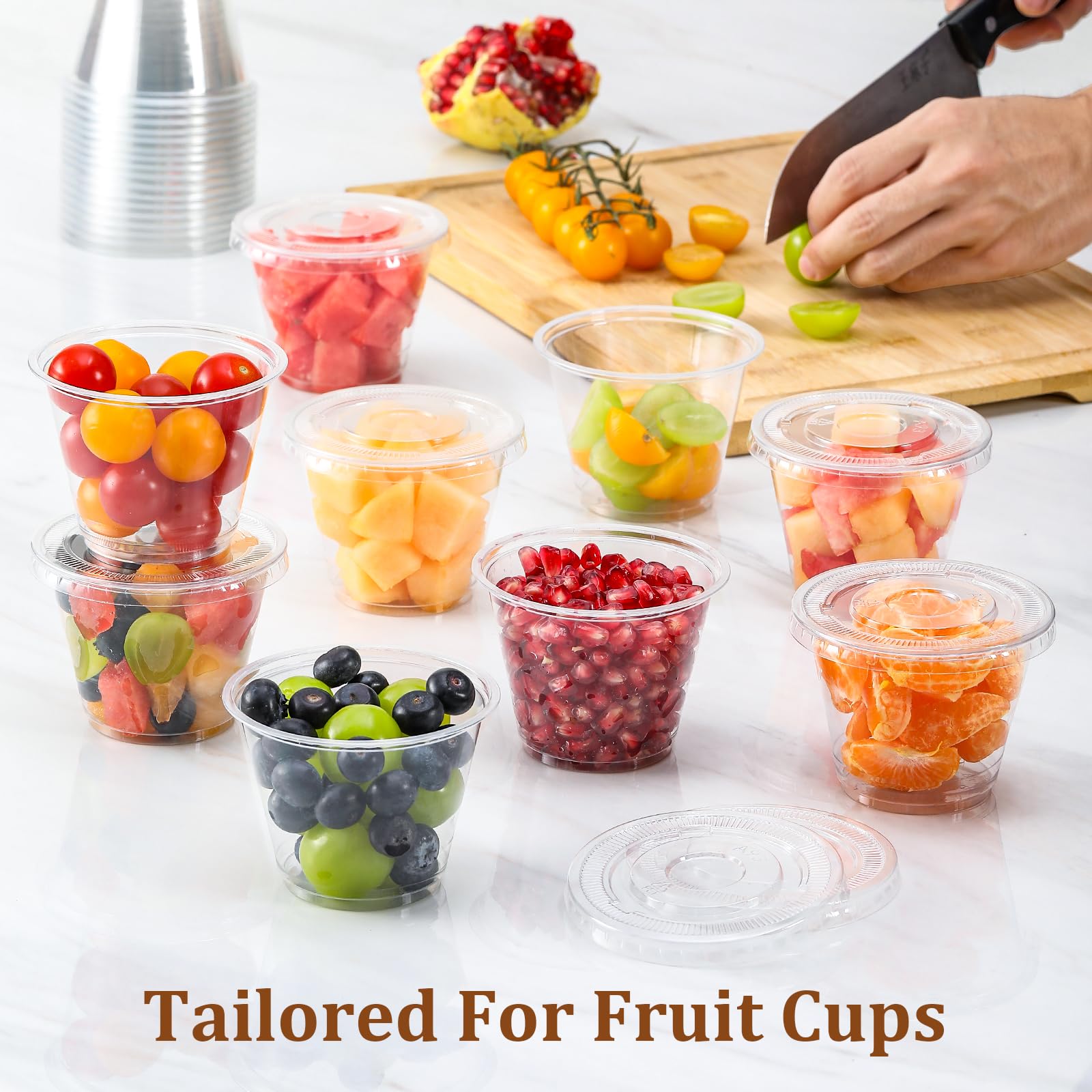 Freezer-friendly cups ready for freezing desserts