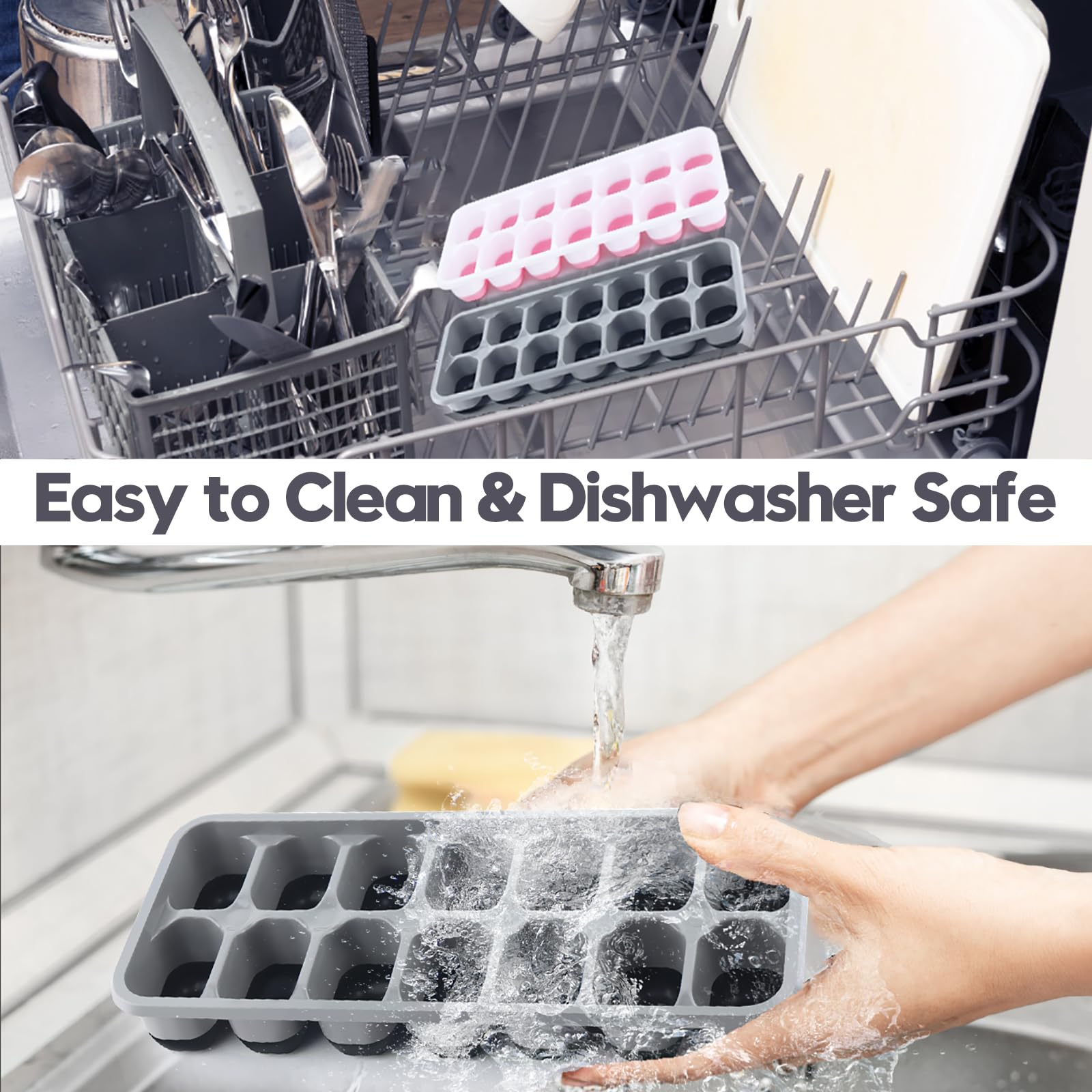 BPA-free silicone and PP material ice trays