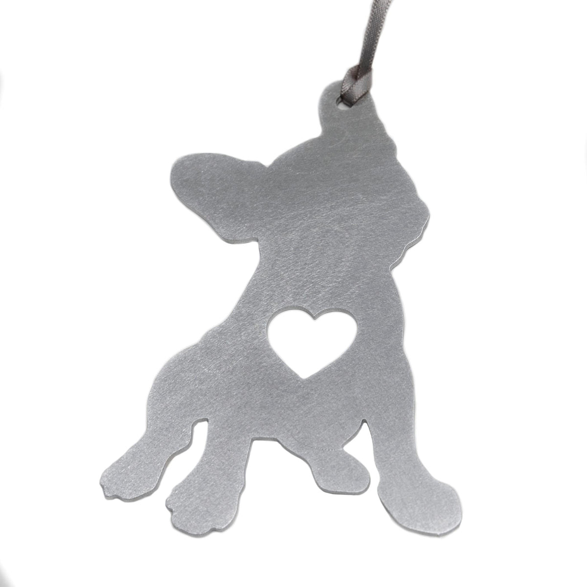 French Bulldog aluminum ornament size 4x2.7 inches matte finish