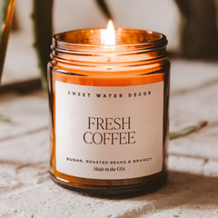 Fresh Coffee Candle amber jar close up