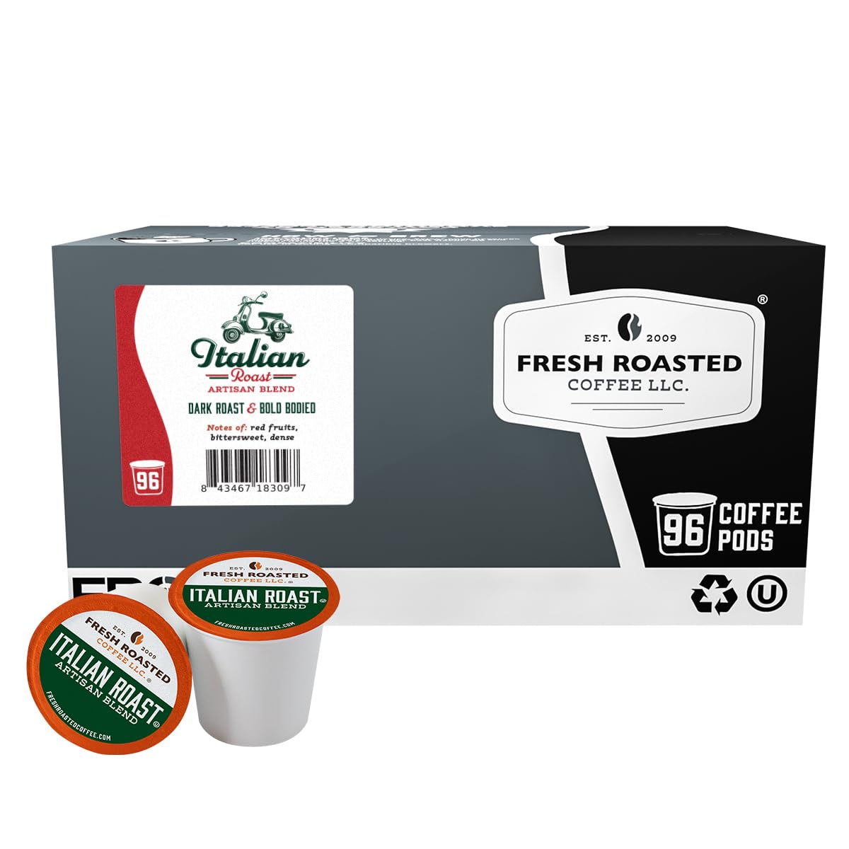 Fresh Roasted Coffee Italian Roast K-Cup Pods 96 count