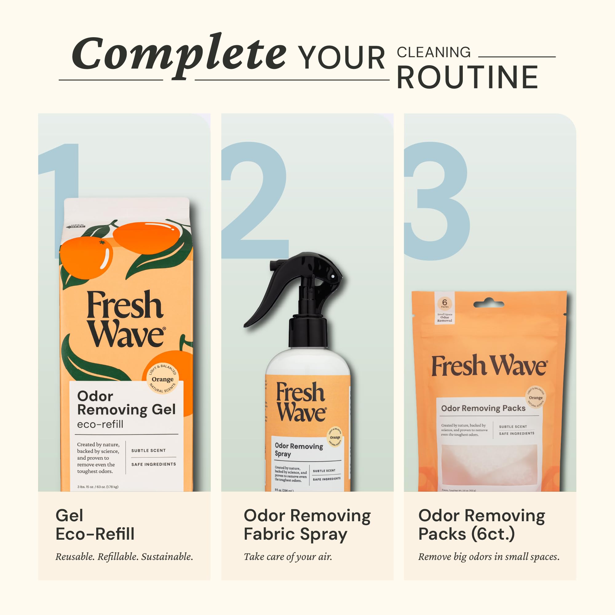 Gel refill 63 oz orange from Fresh Wave odor eliminator