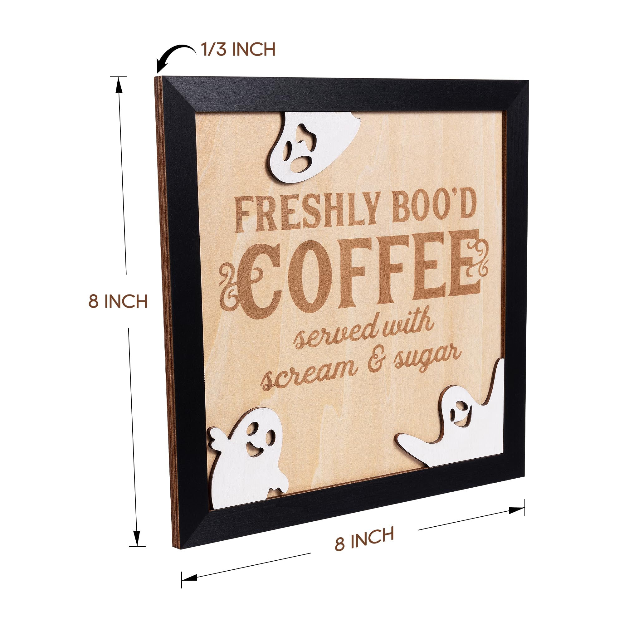 Quirky Halloween wooden sign with stand for coffee bar