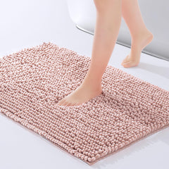 FRESHMINT Chenille bathroom rug 24x17 in dusty pink