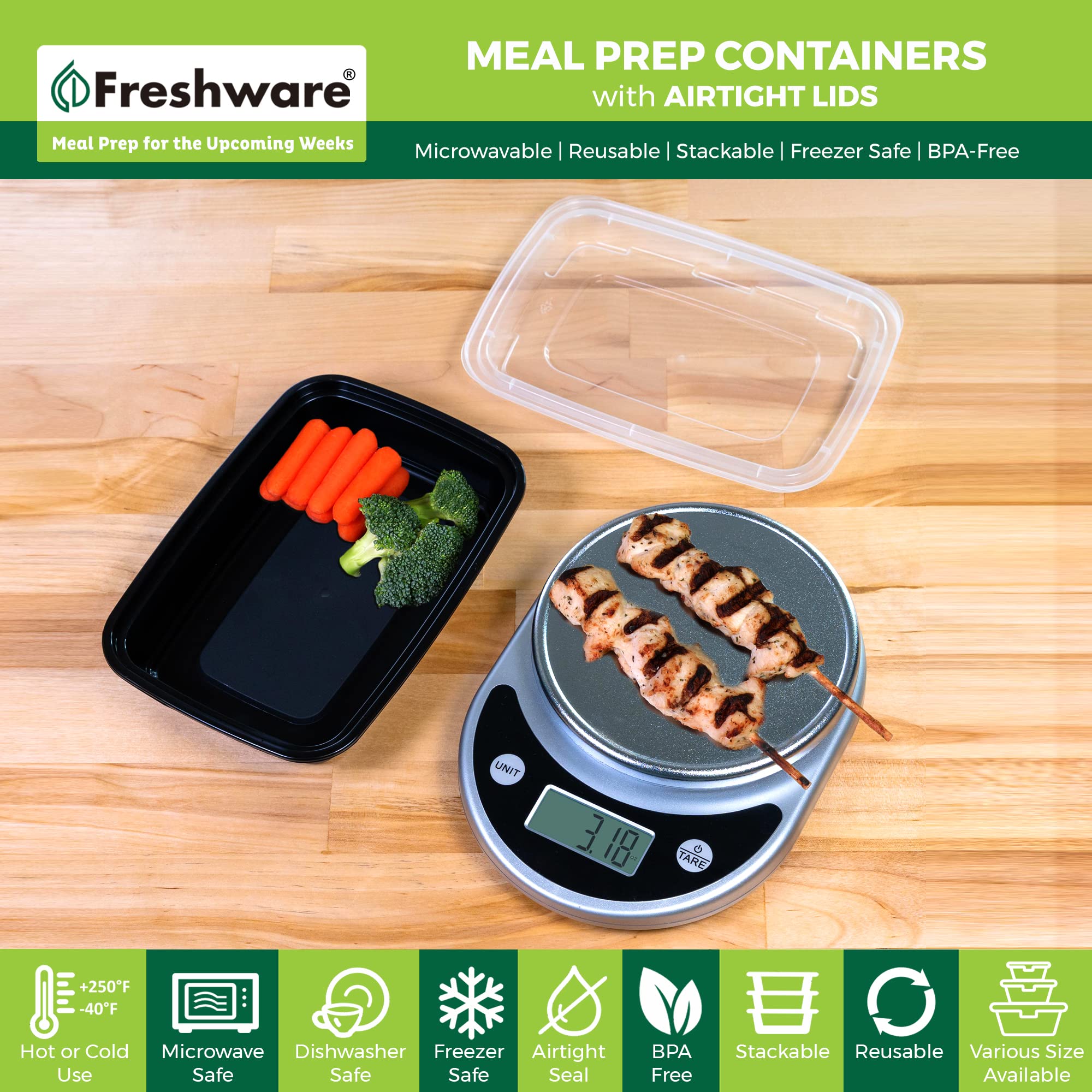 Freshware 28 oz one compartment container