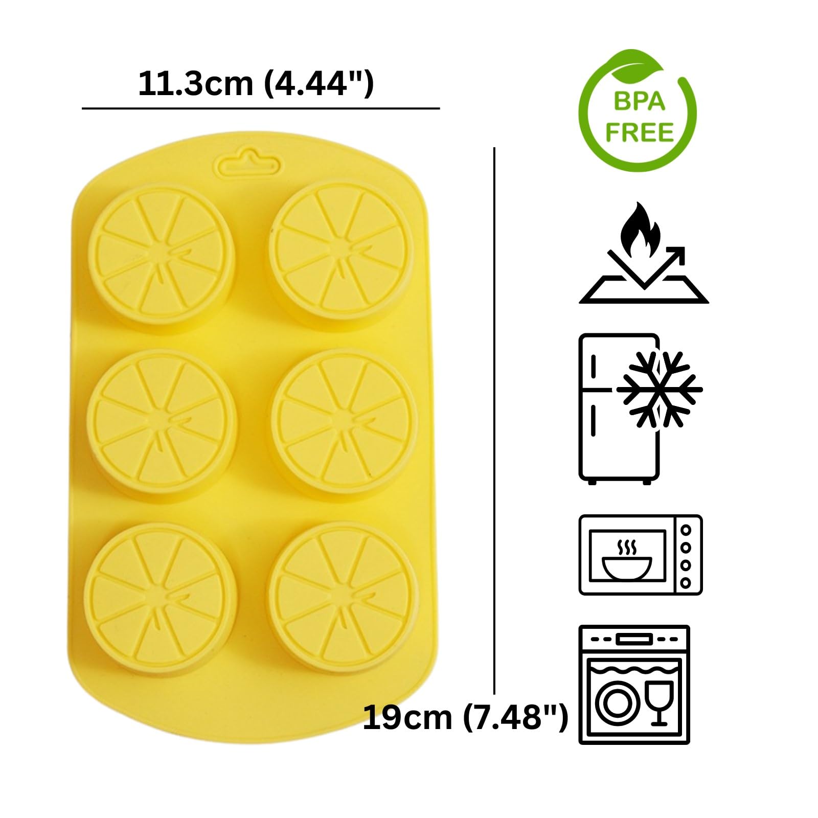 Lemon slice silicone mold for ice cubes chocolates and soaps