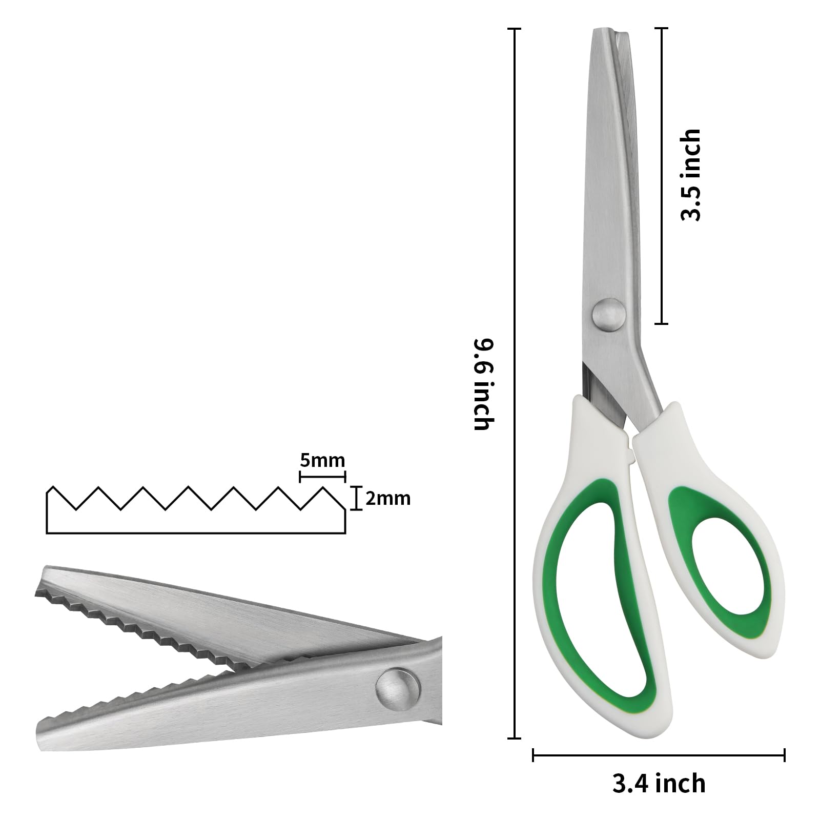 Ergonomic ABS inner-ring handle on Fri4Free pinking shears