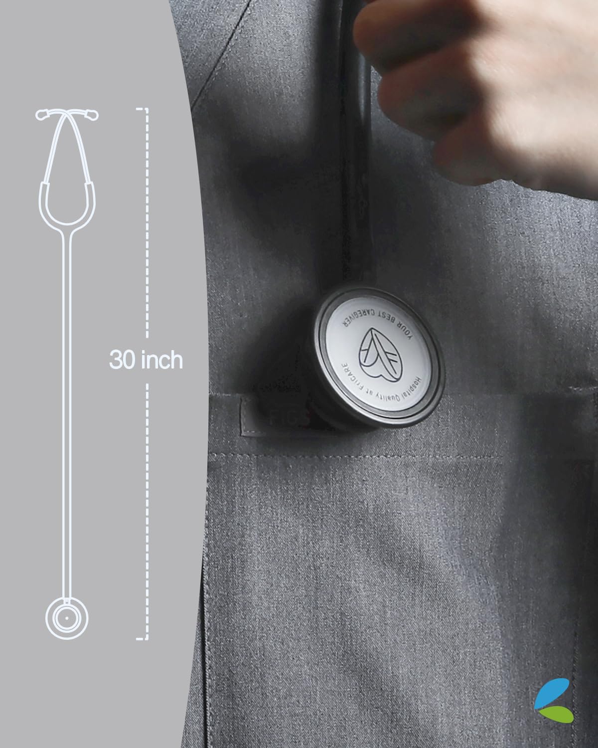 360-degree rotating chestpiece feature of FriCARE stethoscope