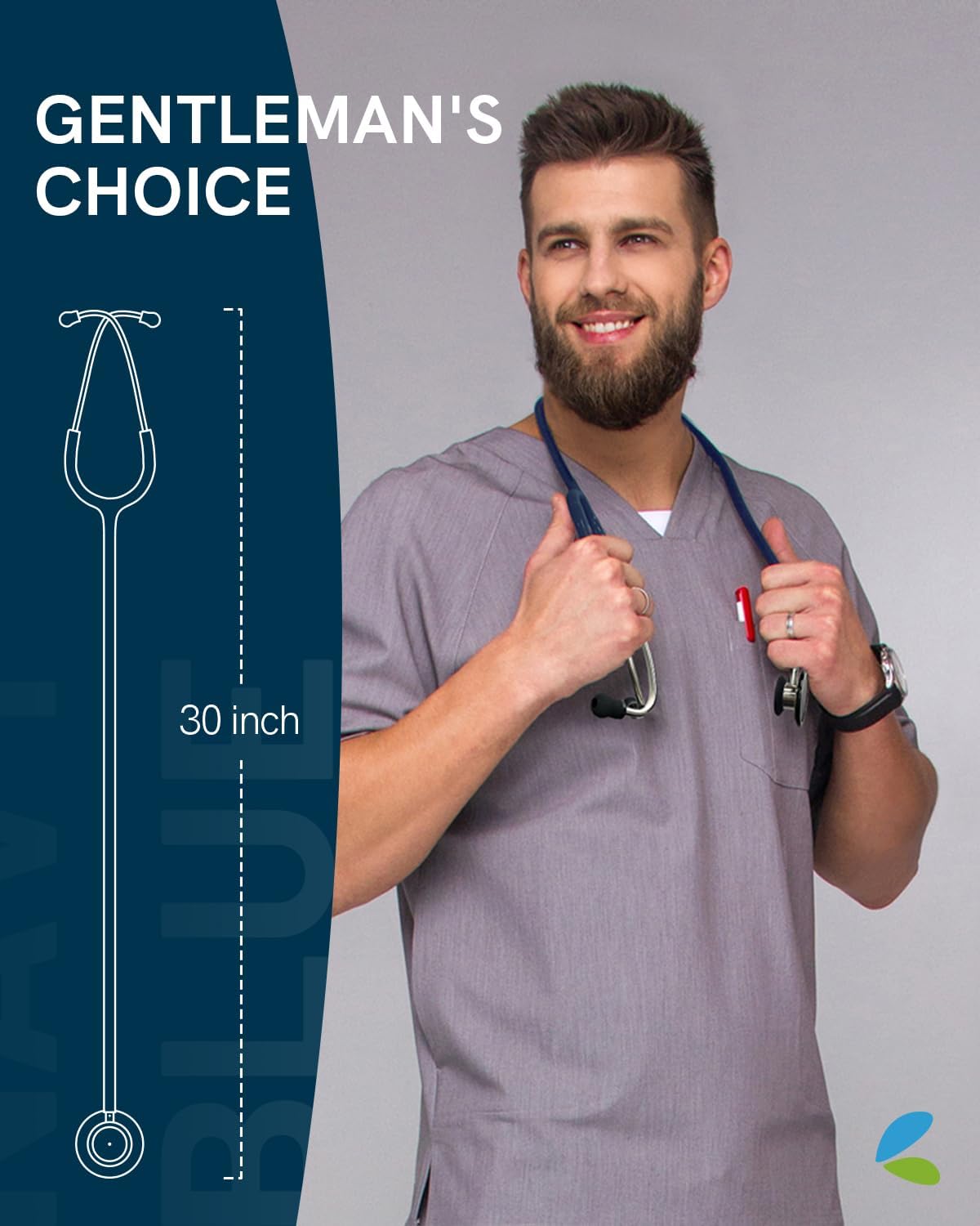 Soft ear tips for clear sound FriCARE stethoscope navy blue