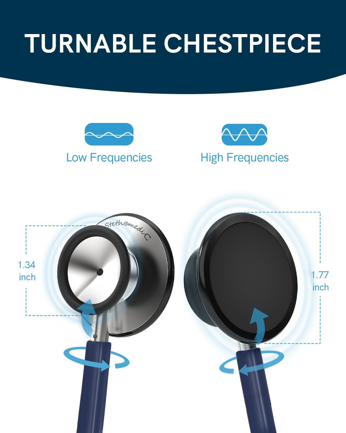 Stethoscope for nurses FriCARE navy blue