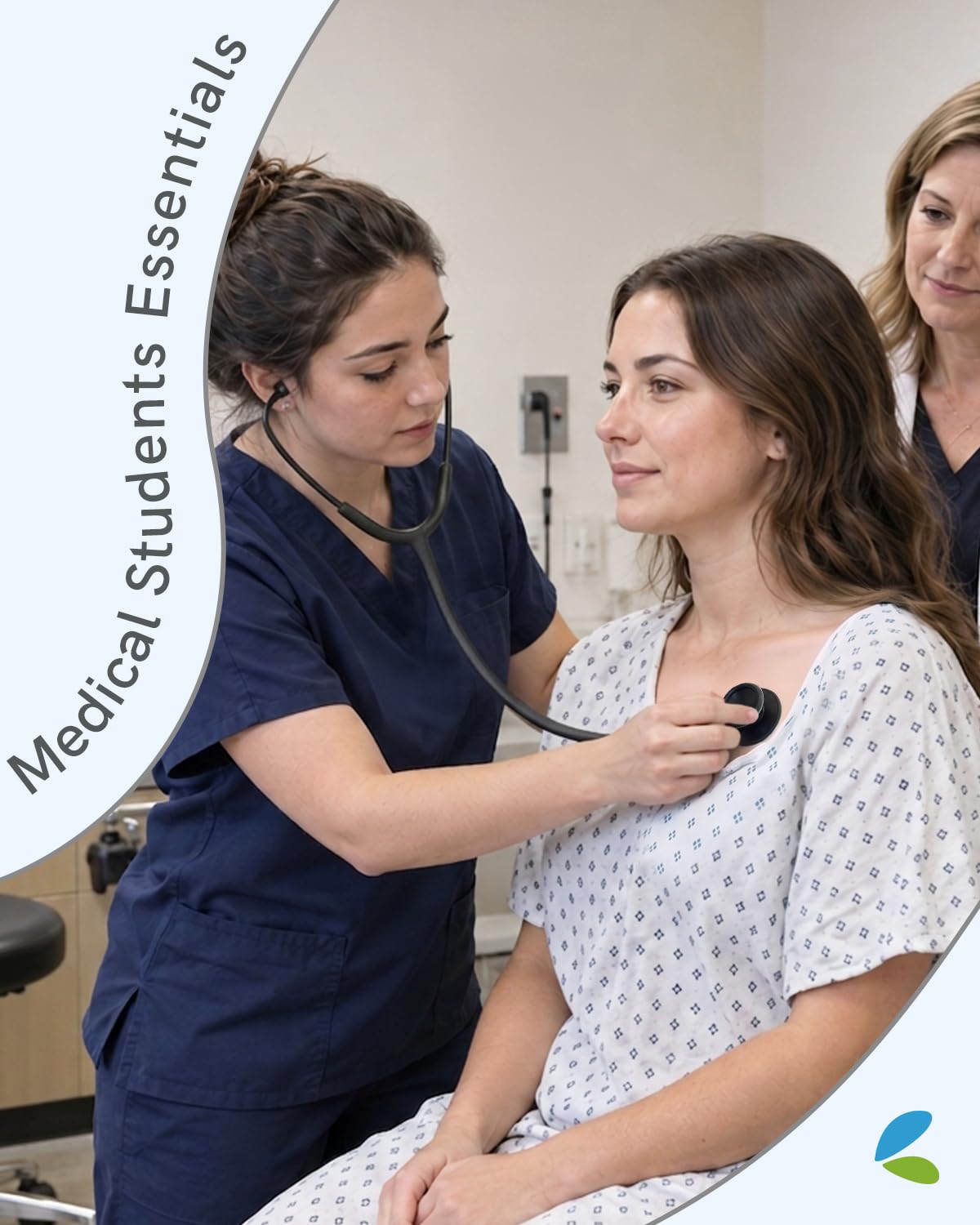 Close up of nursing student using FriCARE stethoscope
