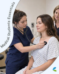 Close up of nursing student using FriCARE stethoscope
