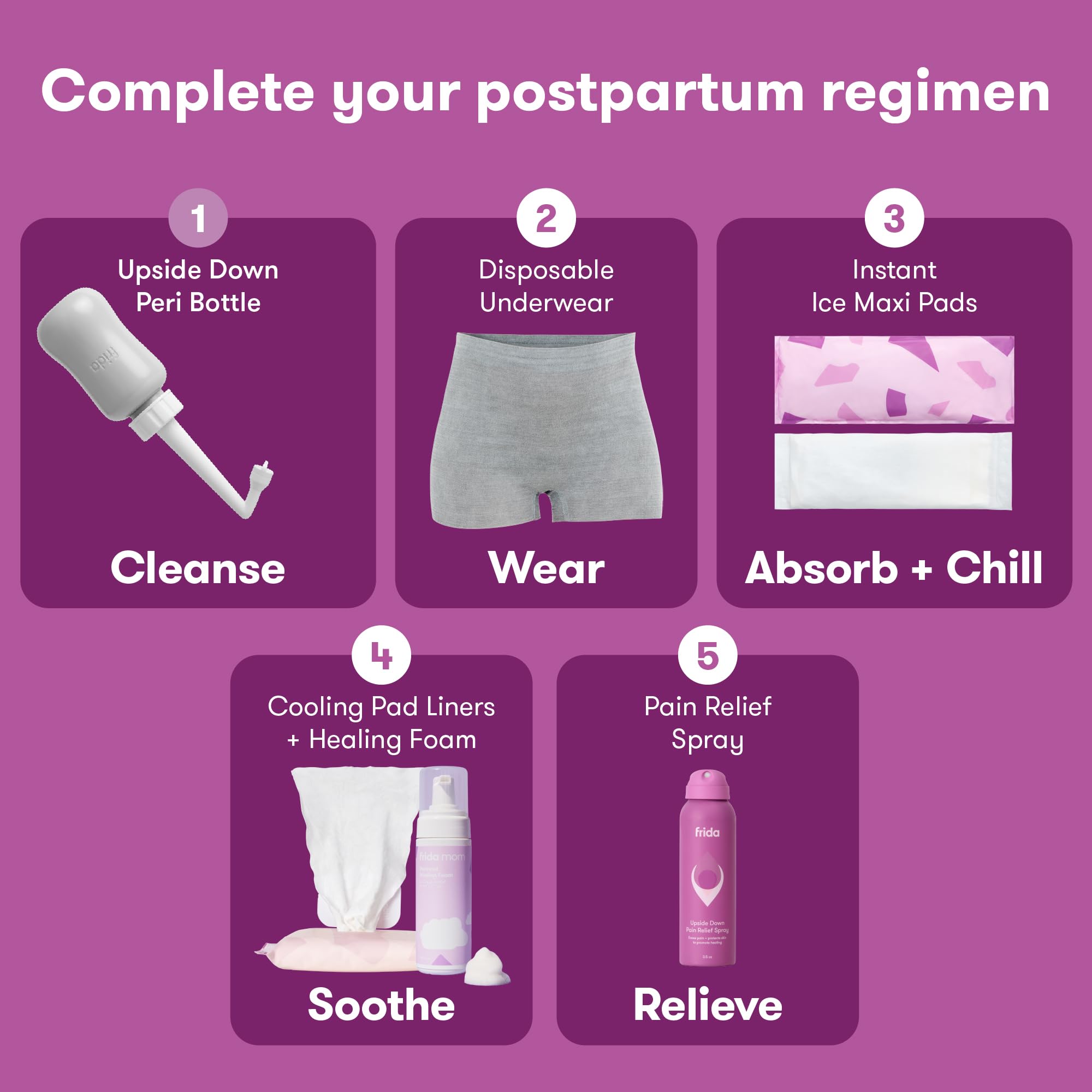 Frida upside down design for postpartum use