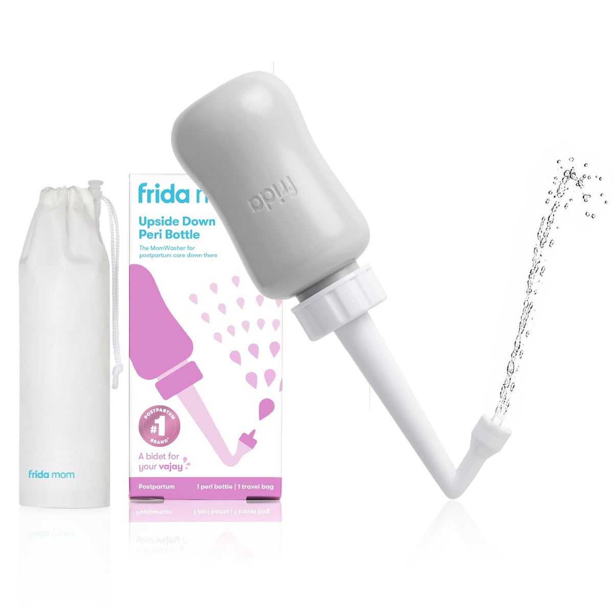 Frida Upside Down Peri Bottle Sprayer gray bottle angled neck