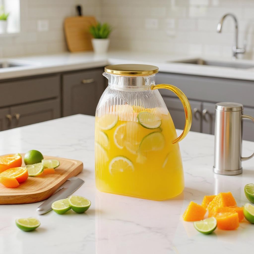 fridge ready glass pitcher for water lemonade juice