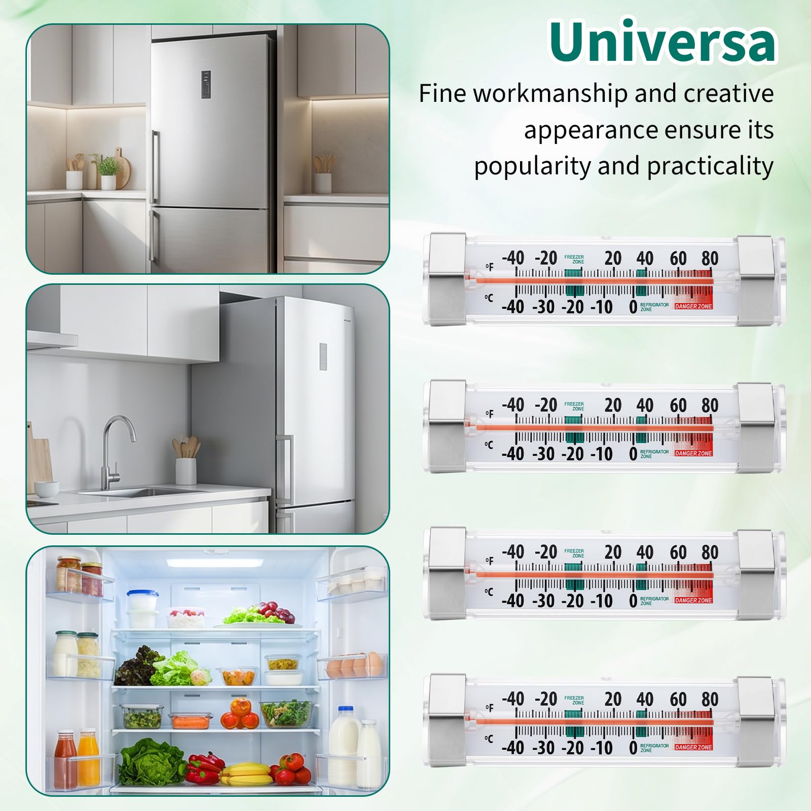 Versatile thermometer for home refrigerators deep freezers and wine coolers