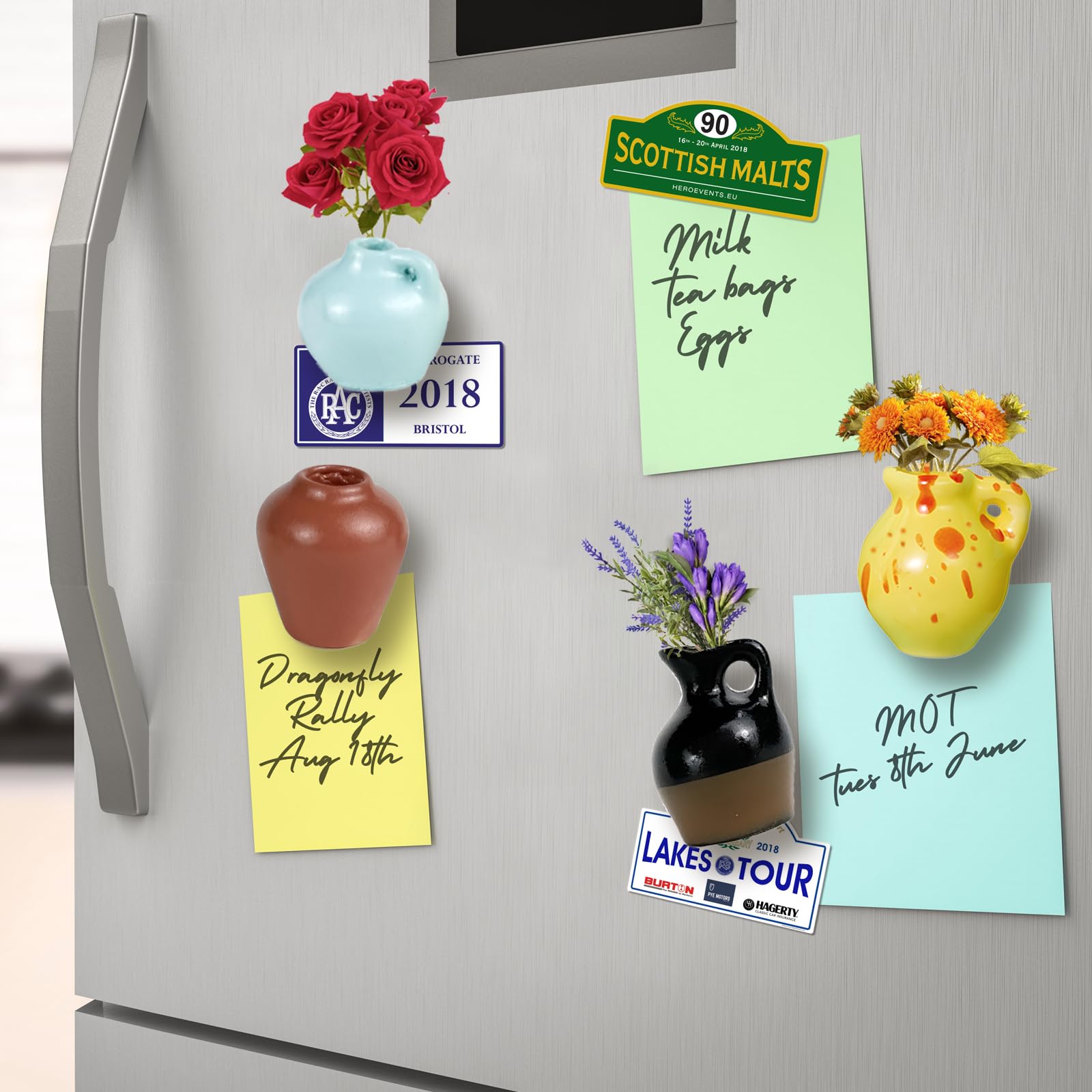 Waterproof lightweight mini ceramic vase magnets