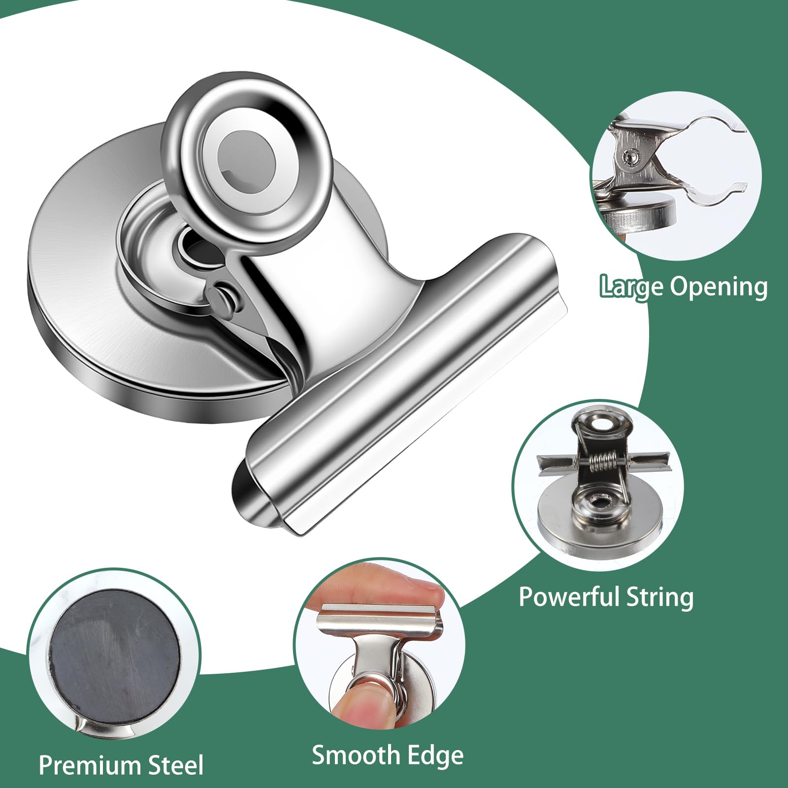 Fridge magnets with clips for refrigerator door organization