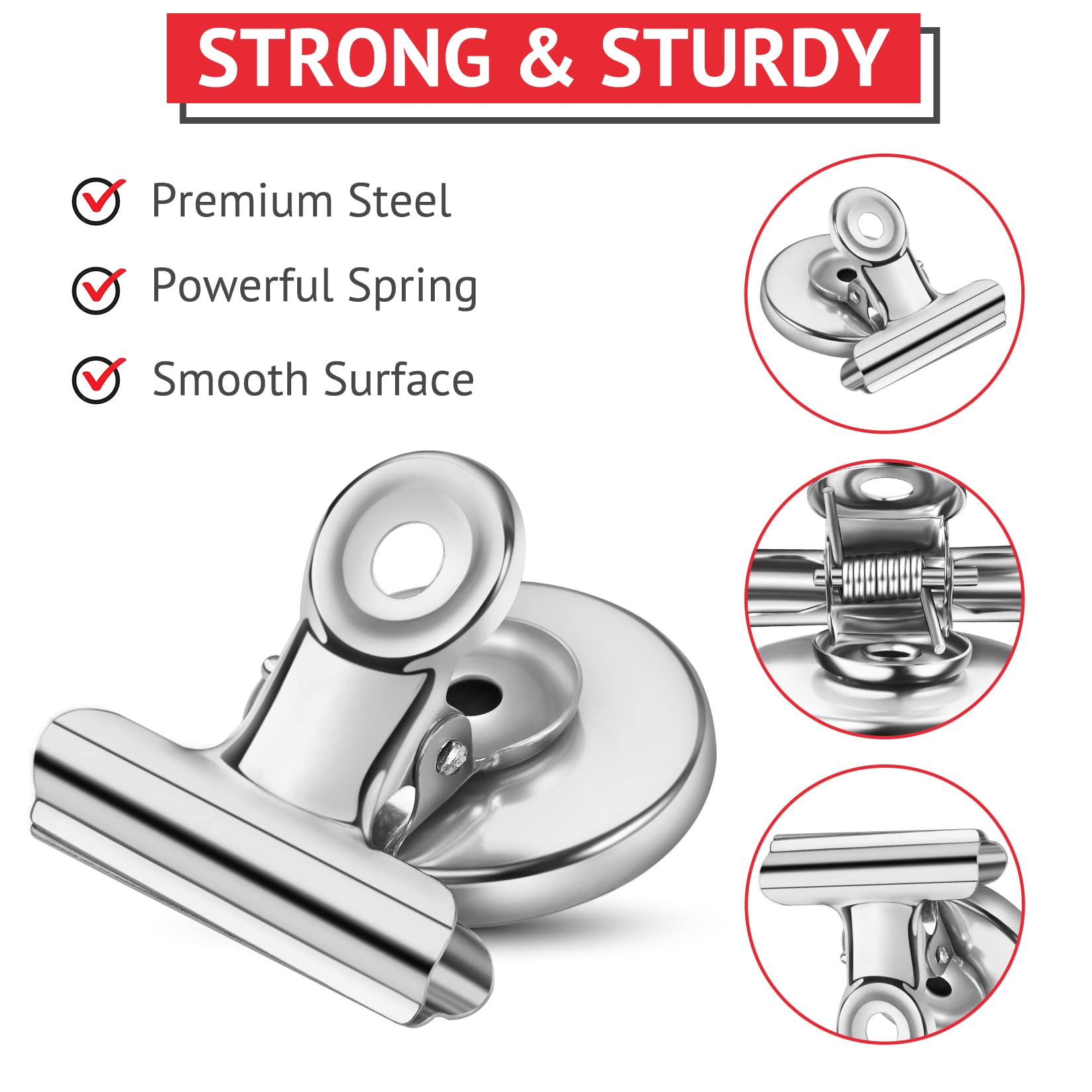 Heavy duty stainless steel magnetic clip for whiteboard