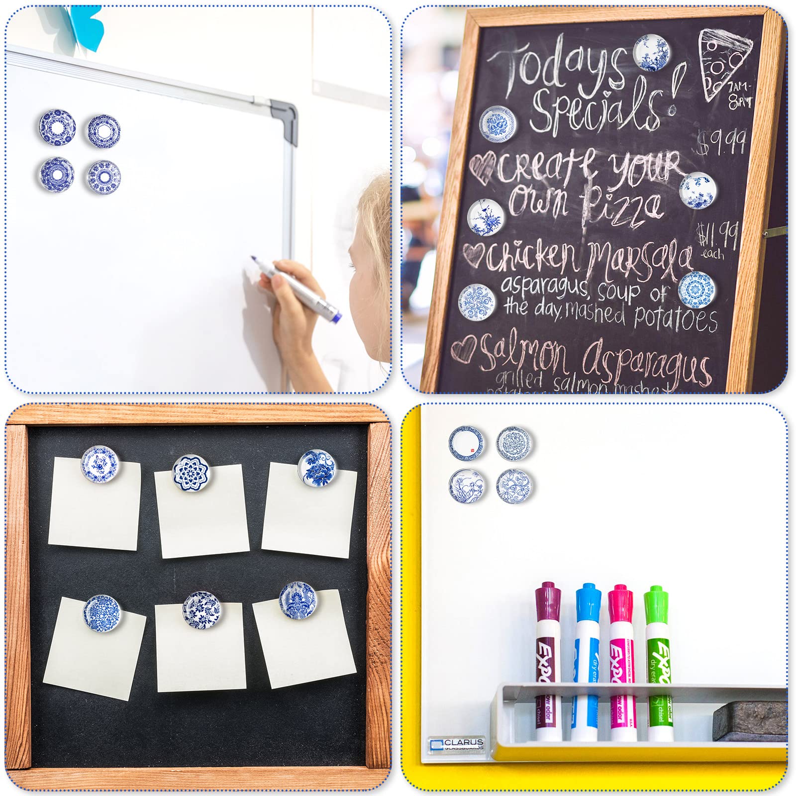 Refrigerator magnets suitable for office lockers and whiteboards