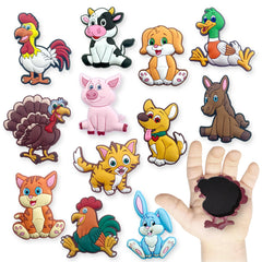 Fridge magnets toddlers 1-3 farm animals set back magnet design