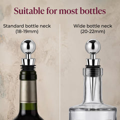 Fits standard and wide bottle necks wine stopper