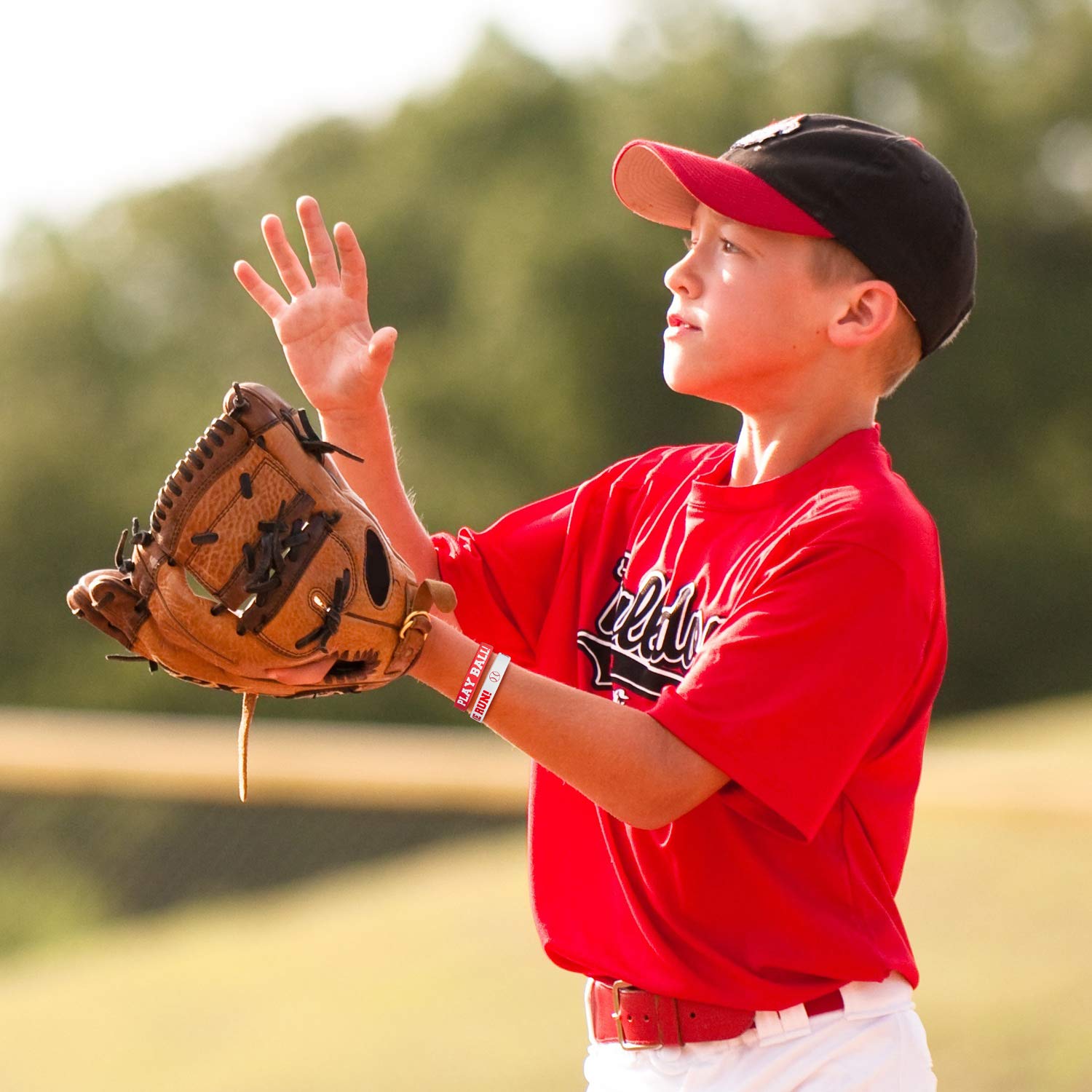 Soft flexible silicone wristbands for baseball fans