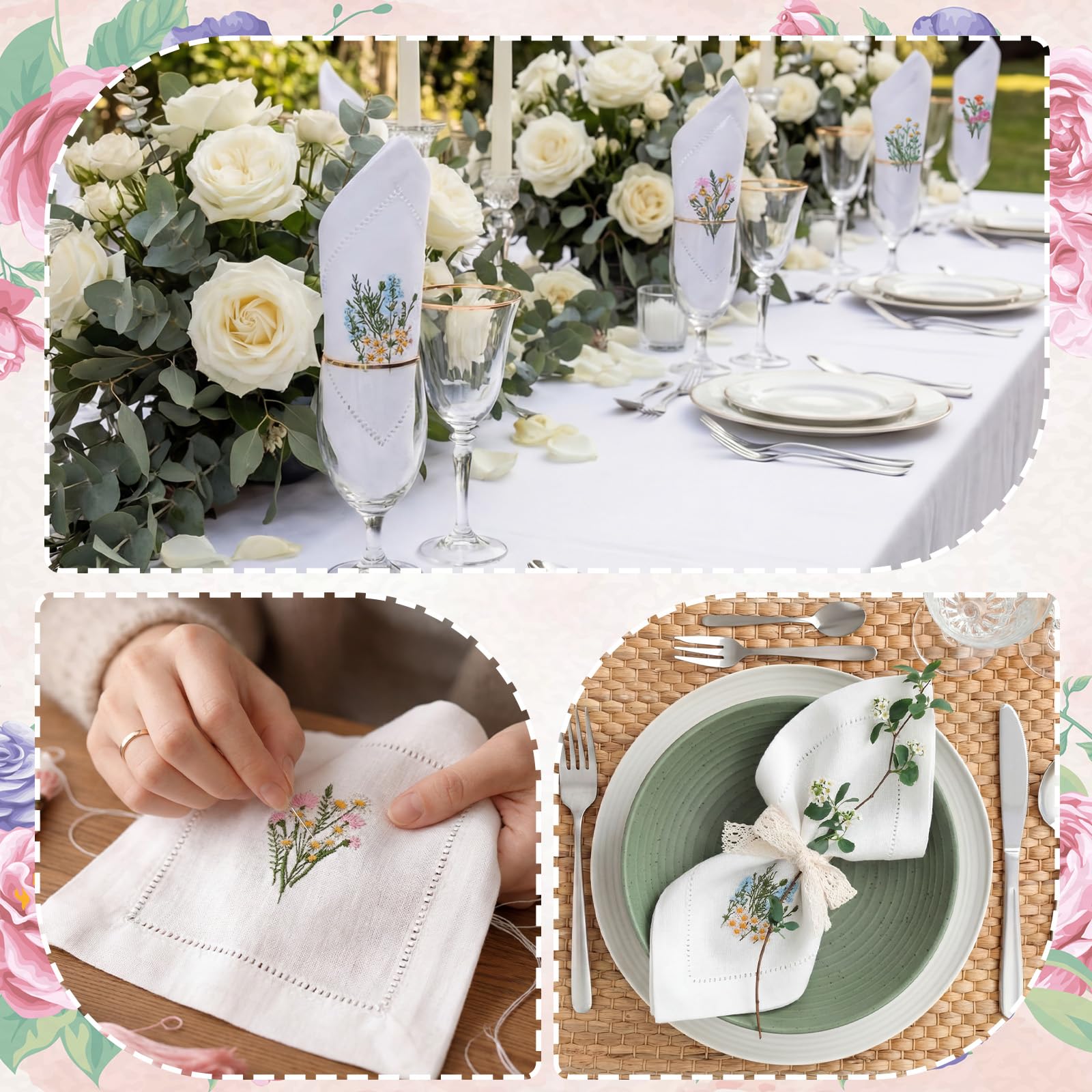 White cocktail napkins by Frienda for entertaining