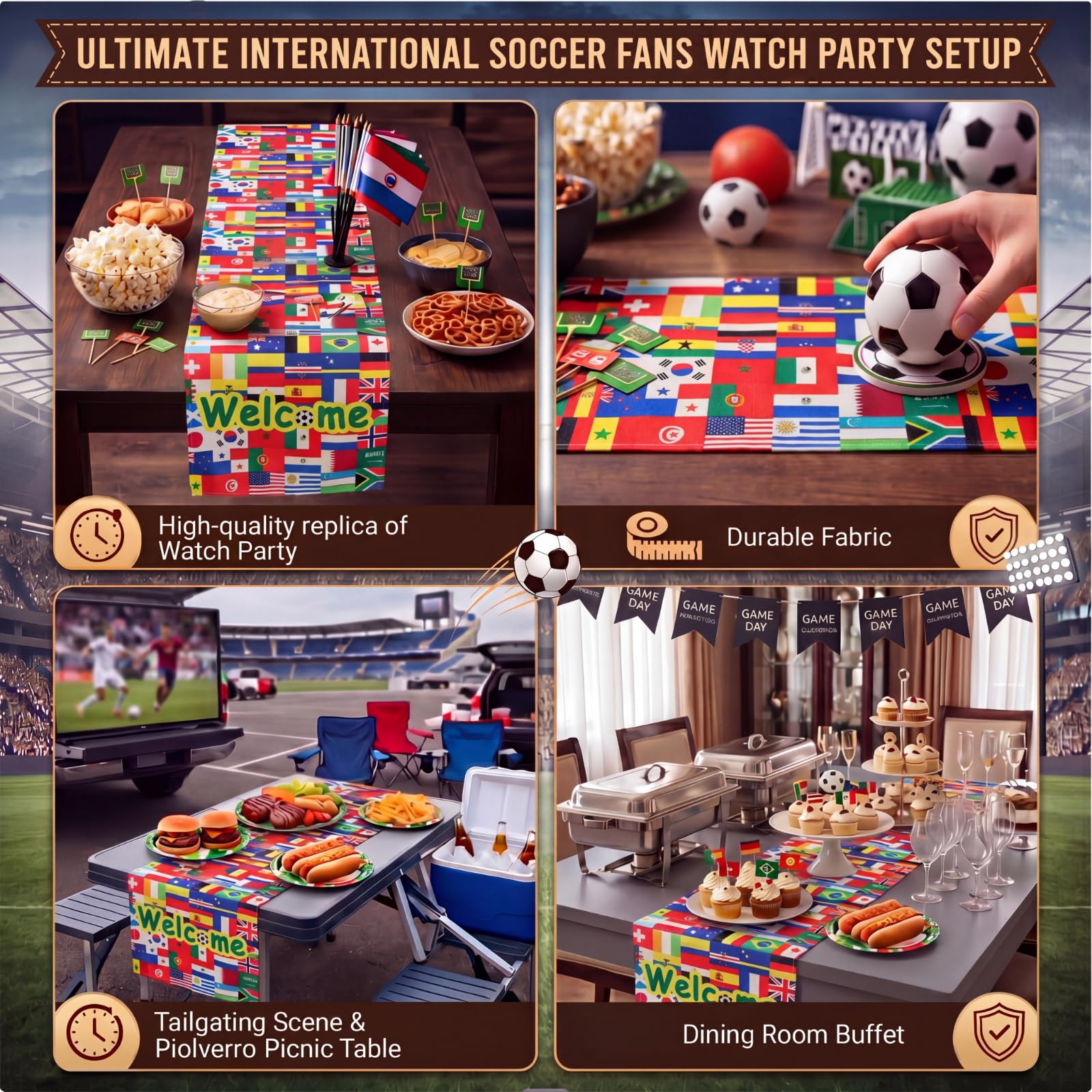 frienda soccer table runner two piece set