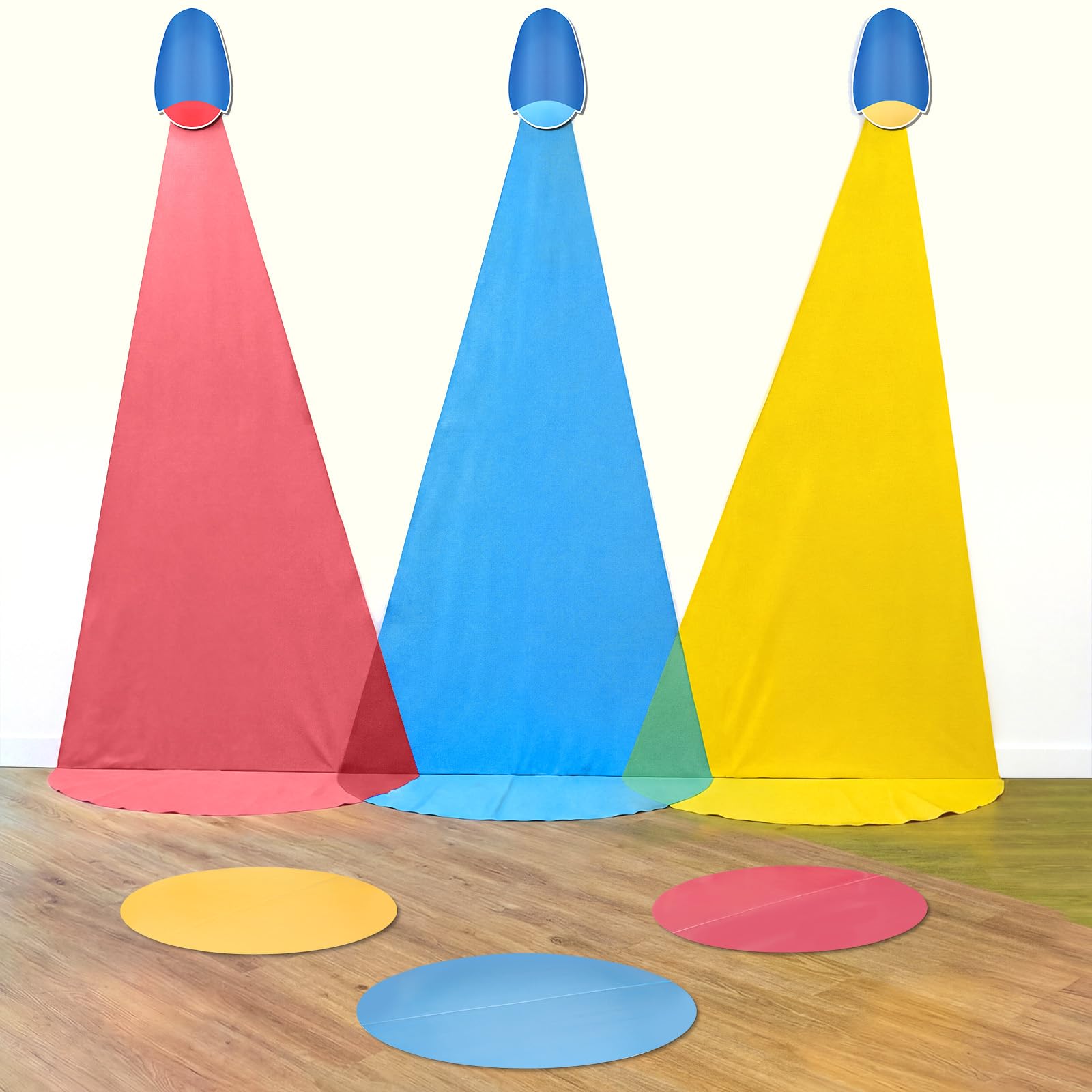 Triangular chiffon fabrics in red blue and yellow for Frienda VBS Decorations Kit