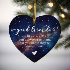 Friends Forever Christmas star ornament packaging and decor