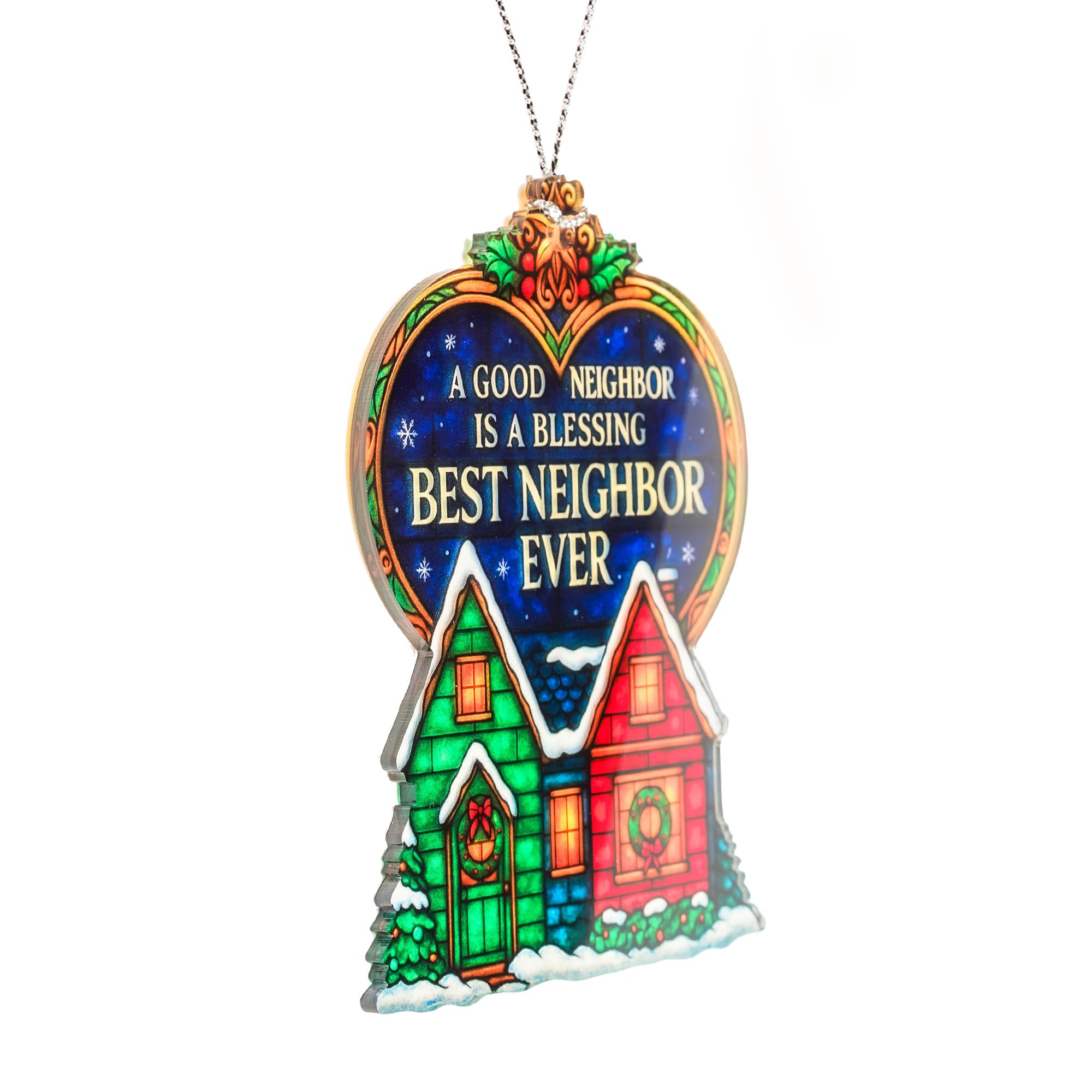 Miniature holiday decor ornament featuring intricate motifs
