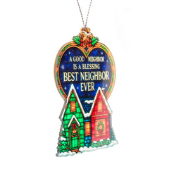 Miniature holiday decor ornament featuring intricate motifs