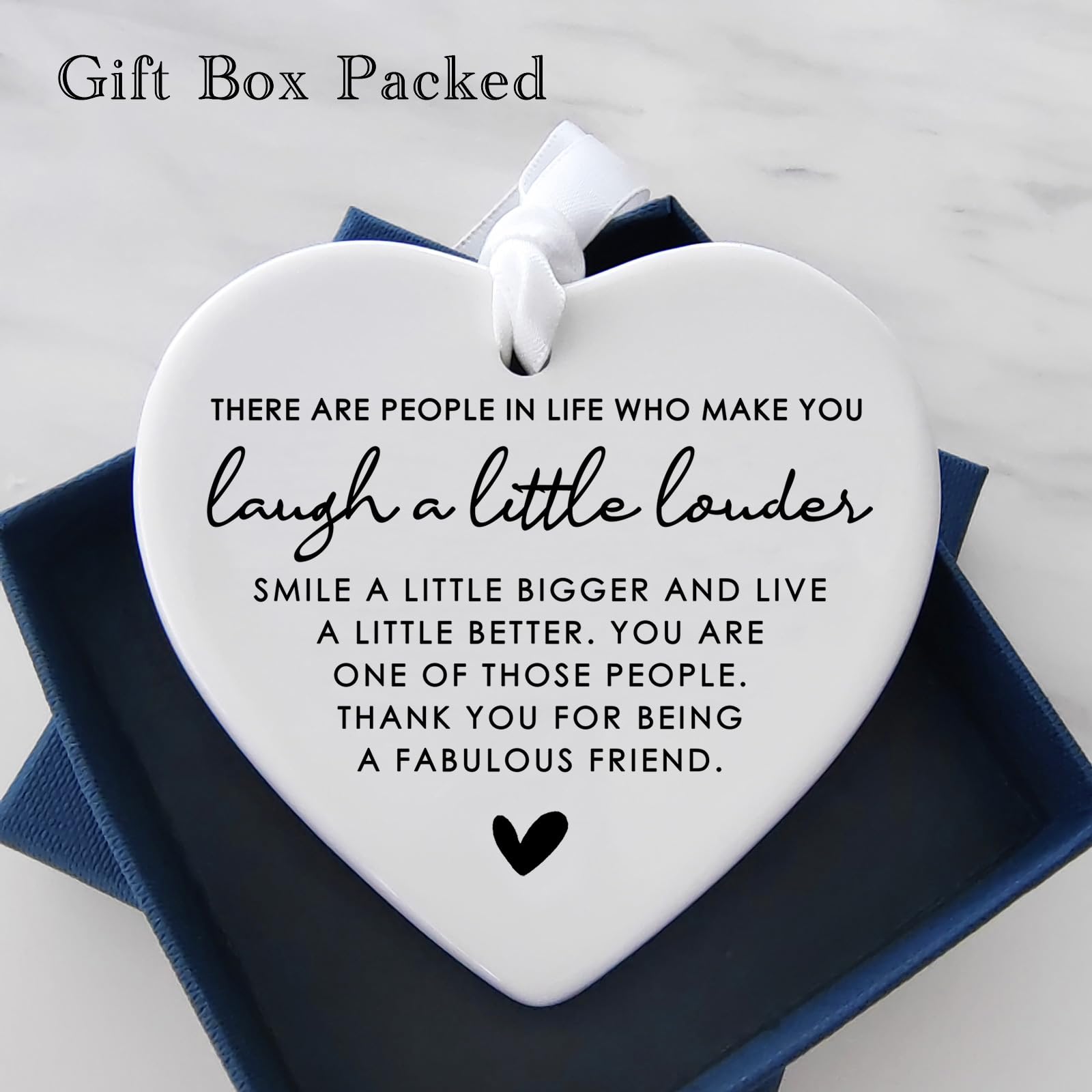 Double-sided heart ceramic keepsake with printed message