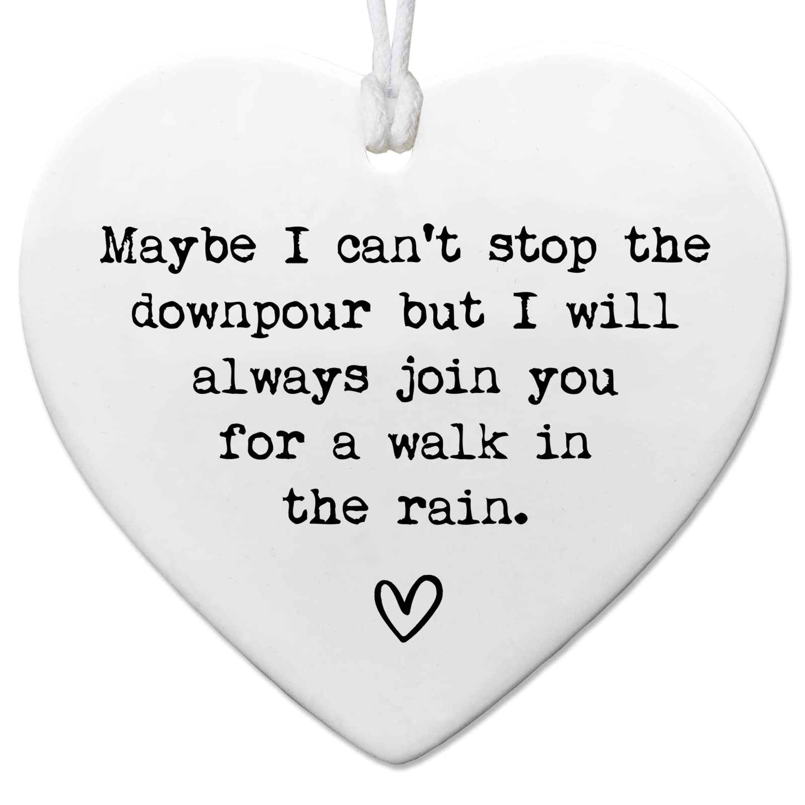 Friendship Keepsake white ceramic heart 3 inch