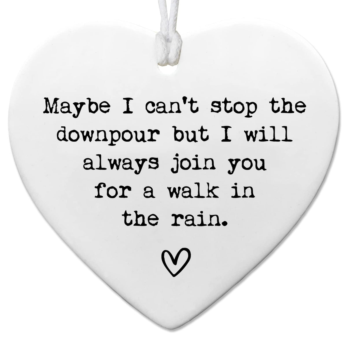 Friendship Keepsake white ceramic heart 3 inch