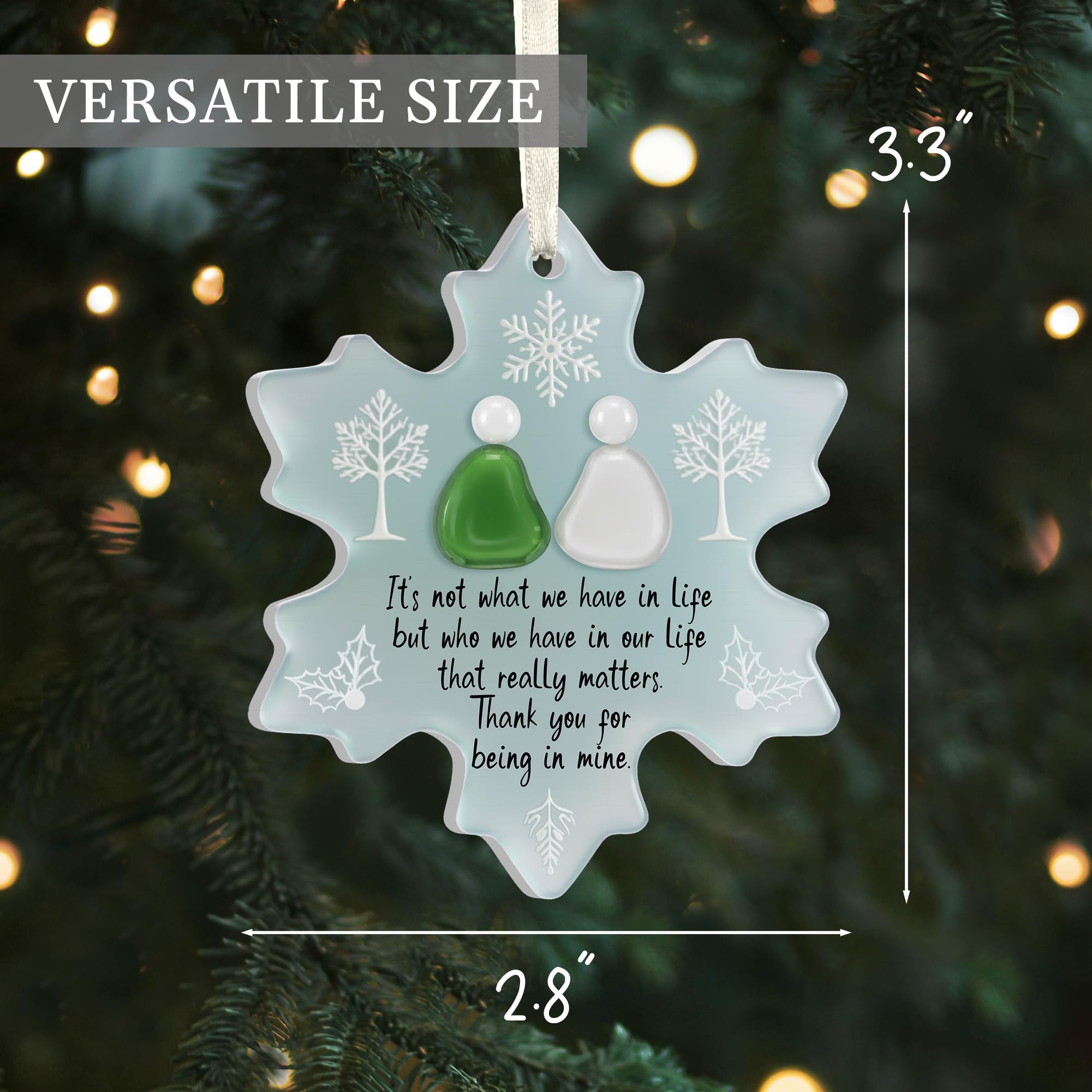 Gift-ready sea glass ornament for friends
