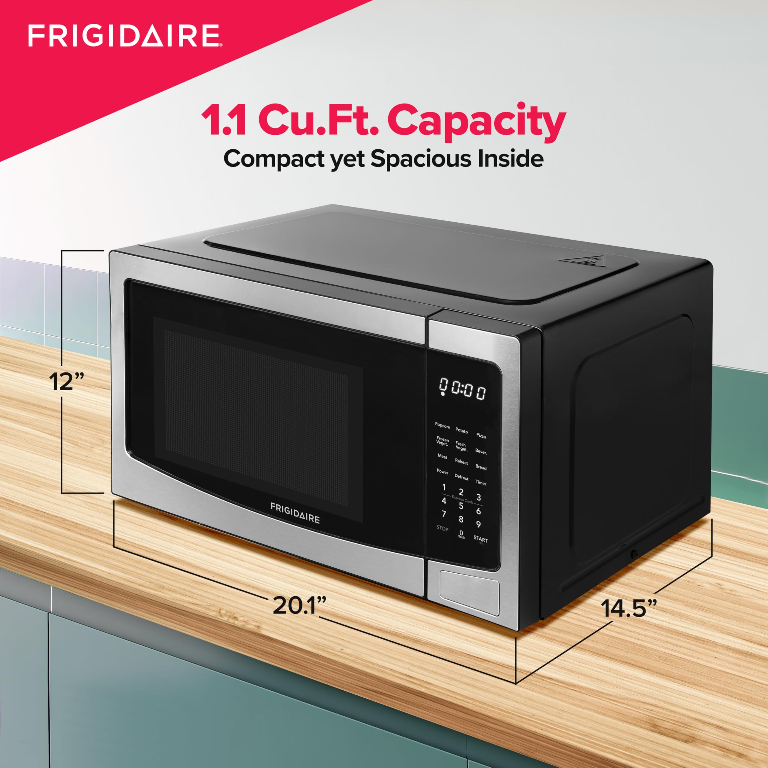 Frigidaire microwave highlighting 10 power levels