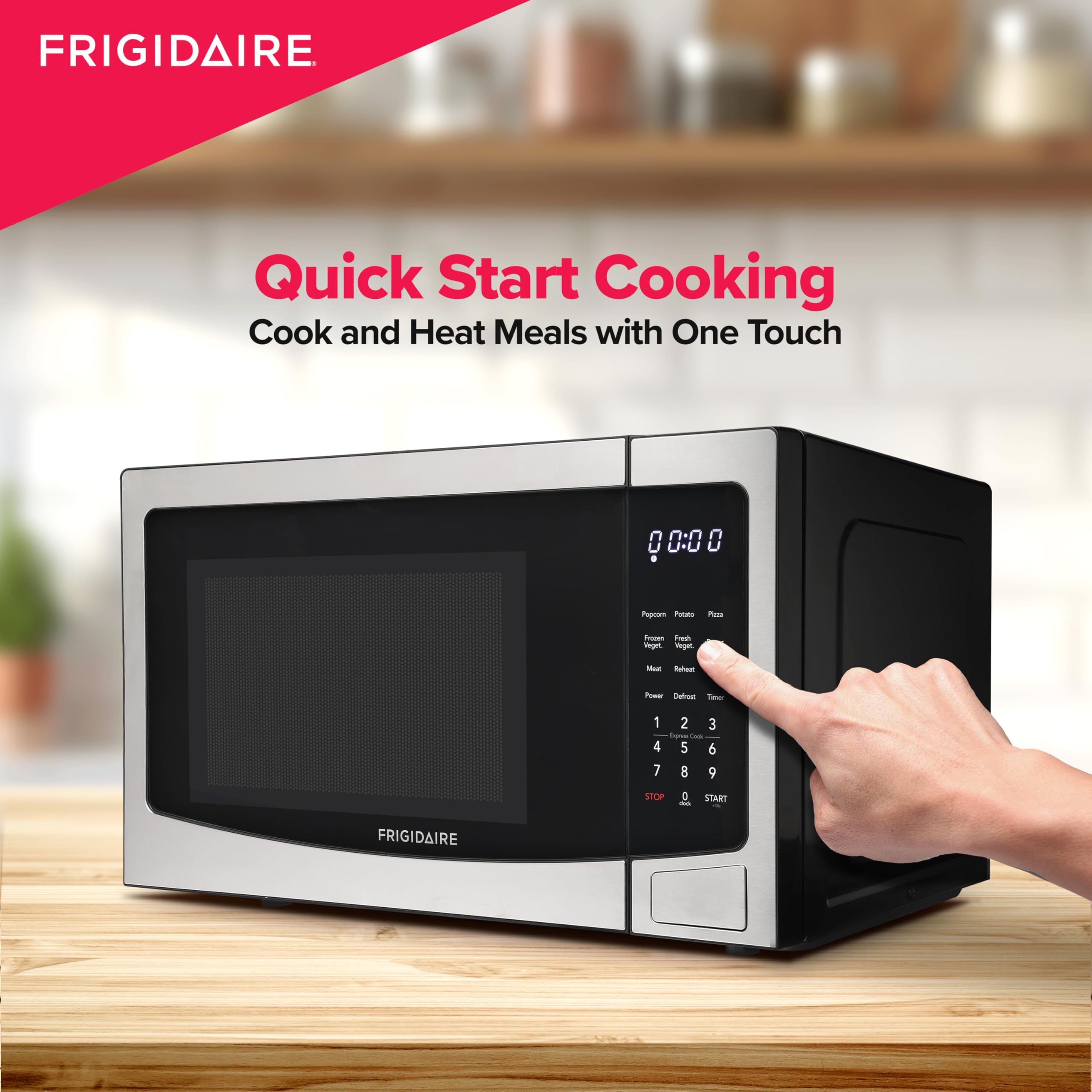 Frigidaire countertop microwave in stainless steel finish