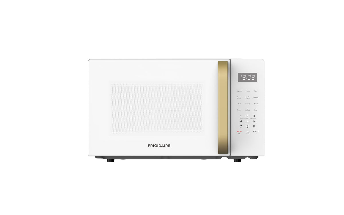 Frigidaire retro microwave WhiteGold on countertop