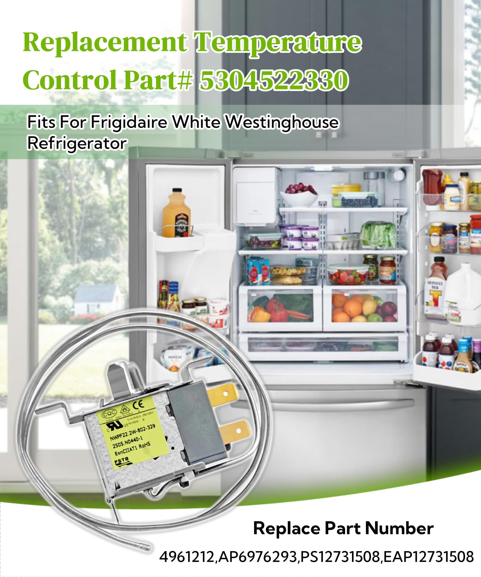Frigidaire Westinghouse refrigerator thermostat compatible with model variants