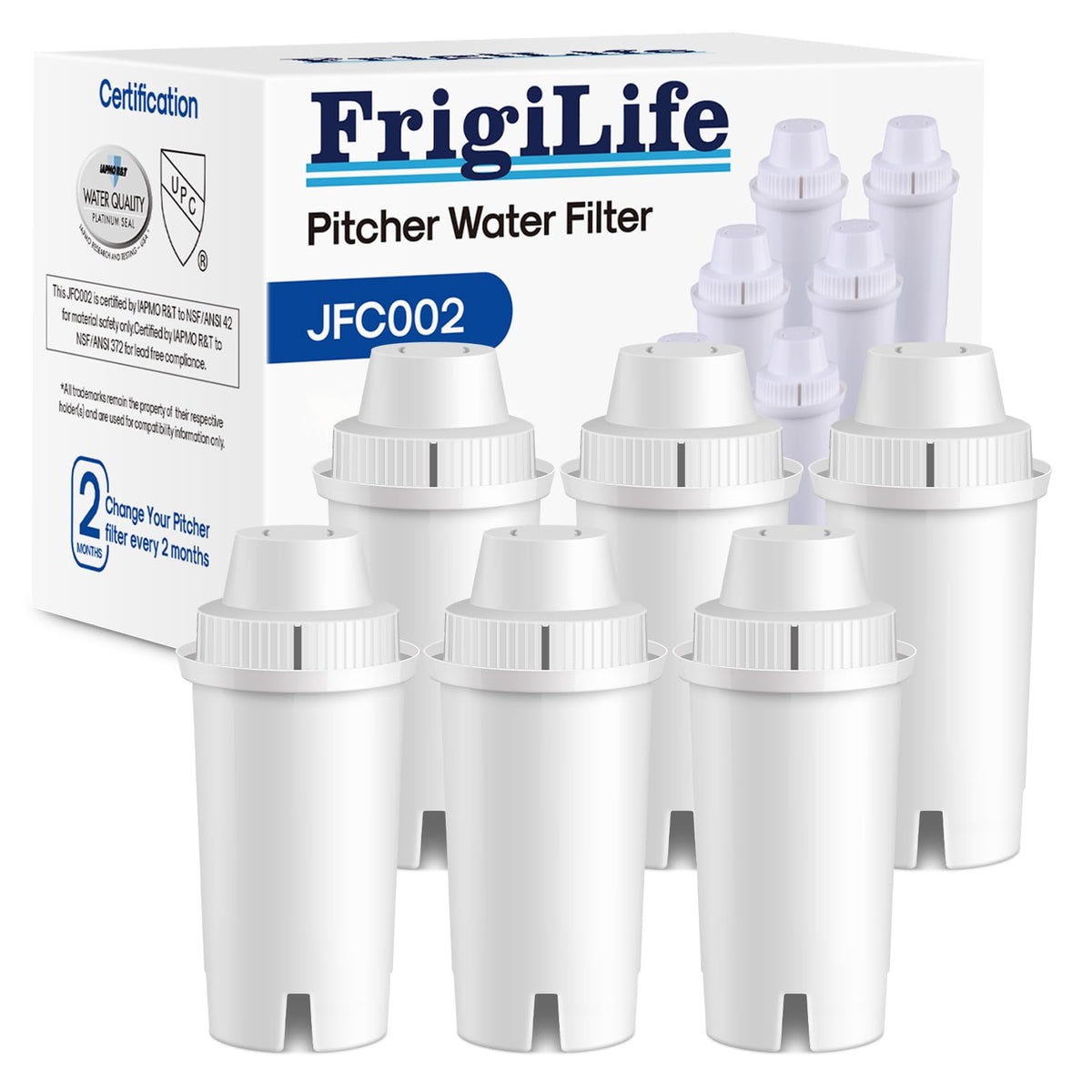 FrigiLife JFC002 pitcher water filter replacement product image